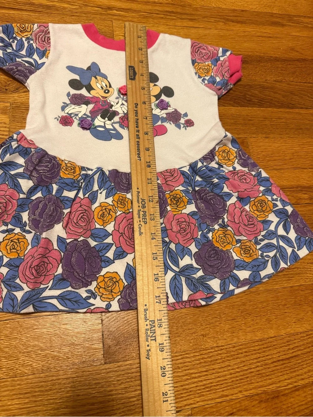 Disney Vintage Youth Dress 4t Mickey Minnie 80s 90s Retro Cartoon Floral